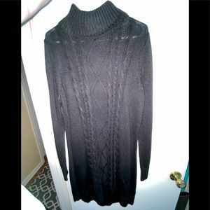 Never worn, black knit cowl neck sweater dress. NWOT